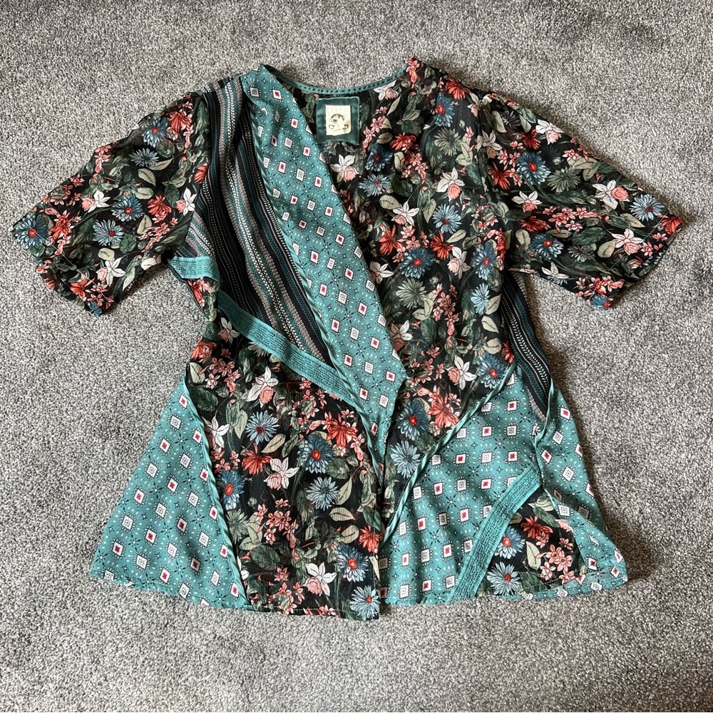 Anthropologie X Tiny Gorgeous Patchwork Wrap Top - image 6